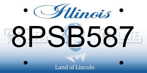 8PSB587 Illinois License Plate