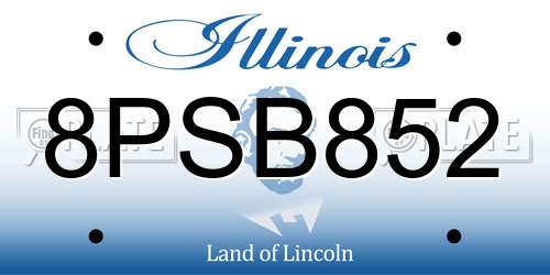 8PSB852 Illinois License Plate