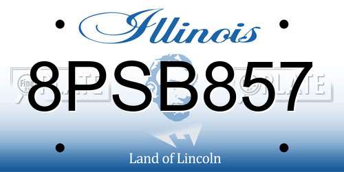 8PSB857 Illinois License Plate