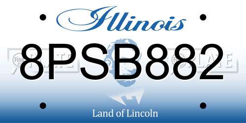 8PSB882 Illinois License Plate