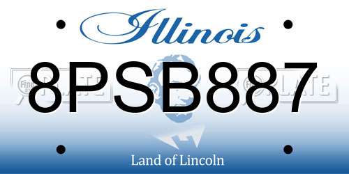 8PSB887 Illinois License Plate