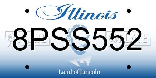 8PSS552 Illinois License Plate