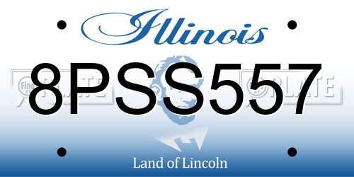 8PSS557 Illinois License Plate