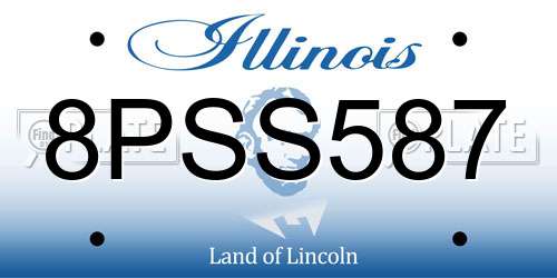 8PSS587 Illinois License Plate