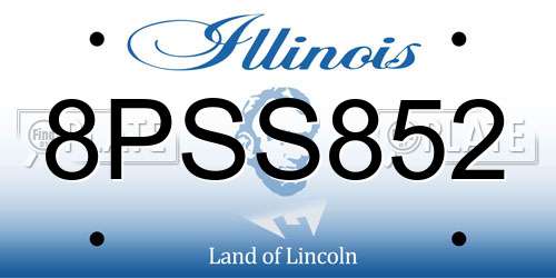 8PSS852 Illinois License Plate