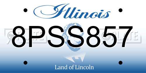 8PSS857 Illinois License Plate