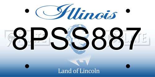 8PSS887 Illinois License Plate