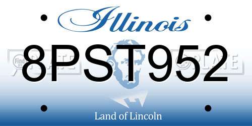 8PST952 Illinois License Plate