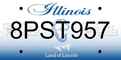 8PST957 Illinois License Plate