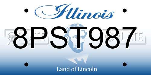 8PST987 Illinois License Plate