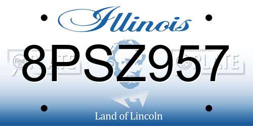 8PSZ957 Illinois License Plate