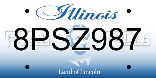 8PSZ987 Illinois License Plate