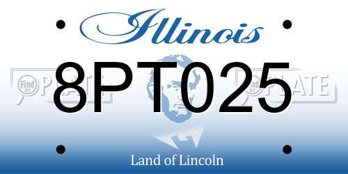 8PT025 Illinois License Plate