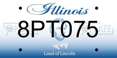 8PT075 Illinois License Plate