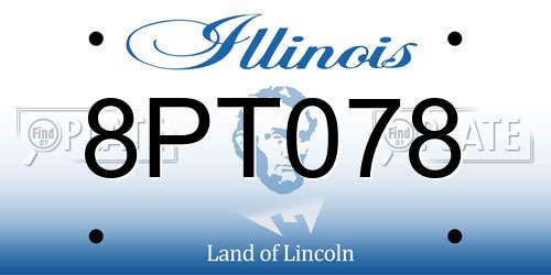 8PT078 Illinois License Plate