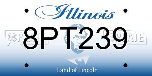 8PT239 Illinois License Plate