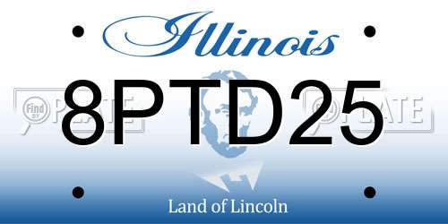 8PTD25 Illinois License Plate
