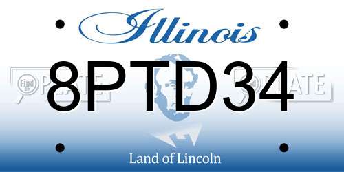 8PTD34 Illinois License Plate