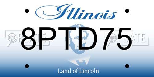 8PTD75 Illinois License Plate
