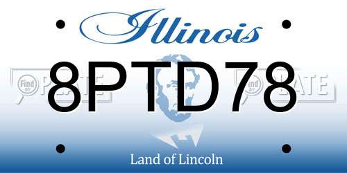 8PTD78 Illinois License Plate