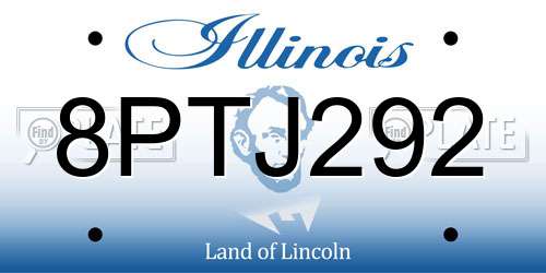 8PTJ292 Illinois License Plate