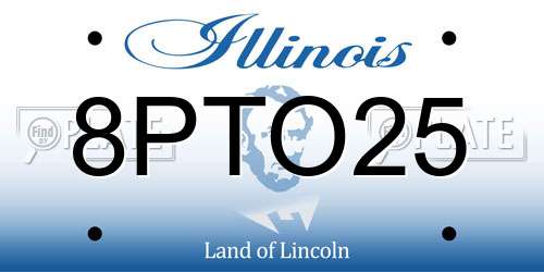 8PTO25 Illinois License Plate