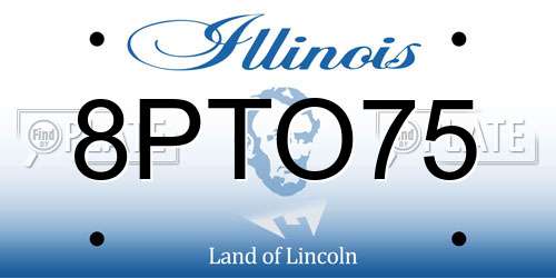 8PTO75 Illinois License Plate