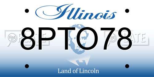 8PTO78 Illinois License Plate