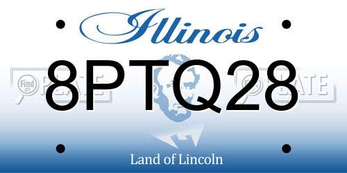 8PTQ28 Illinois License Plate