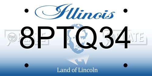 8PTQ34 Illinois License Plate