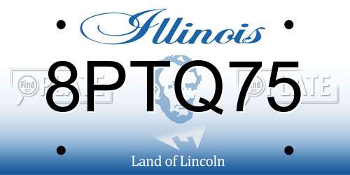 8PTQ75 Illinois License Plate