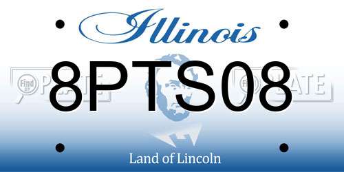 8PTS08 Illinois License Plate