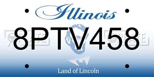 8PTV458 Illinois License Plate
