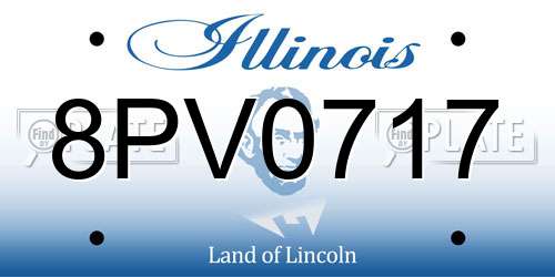 8PV0717 Illinois License Plate