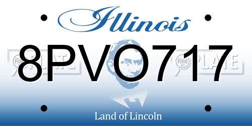 8PVO717 Illinois License Plate