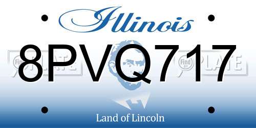 8PVQ717 Illinois License Plate
