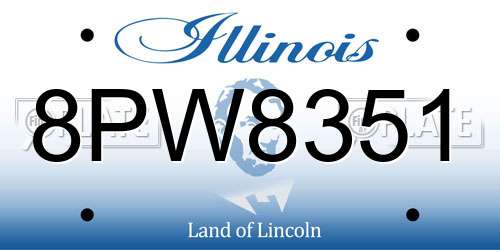 8PW8351 Illinois License Plate