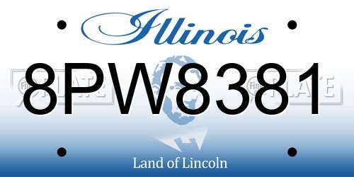 8PW8381 Illinois License Plate