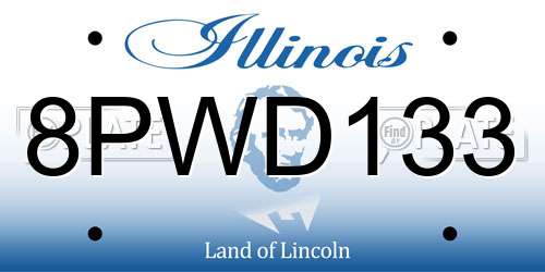 8PWD133 Illinois License Plate