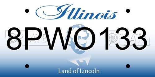 8PWO133 Illinois License Plate