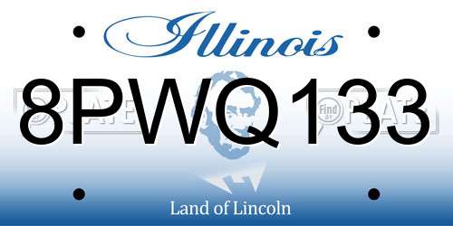 8PWQ133 Illinois License Plate