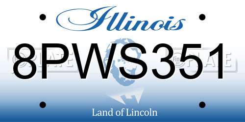 8PWS351 Illinois License Plate