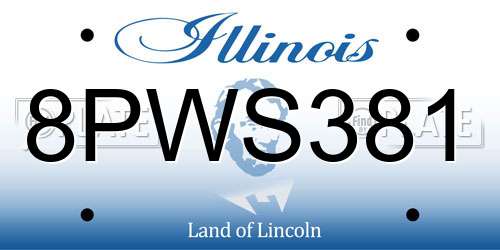 8PWS381 Illinois License Plate