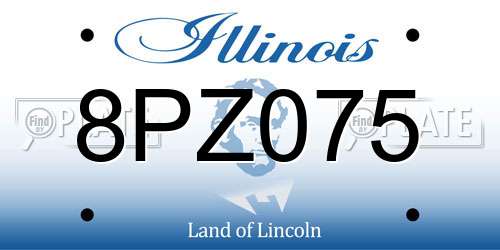 8PZ075 Illinois License Plate