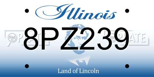 8PZ239 Illinois License Plate