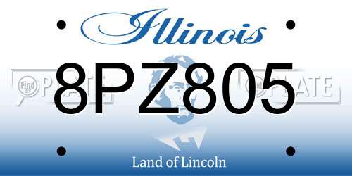 8PZ805 Illinois License Plate