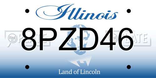 8PZD46 Illinois License Plate