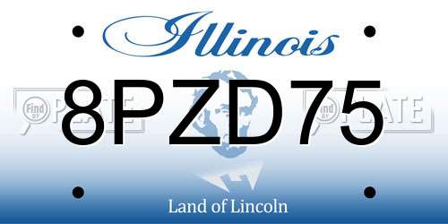 8PZD75 Illinois License Plate