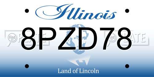 8PZD78 Illinois License Plate