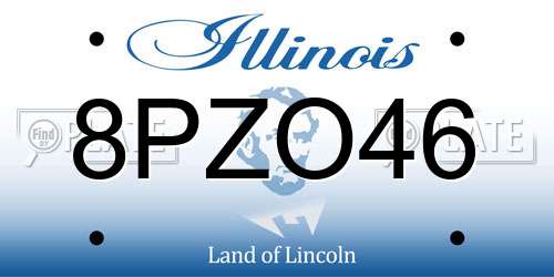 8PZO46 Illinois License Plate